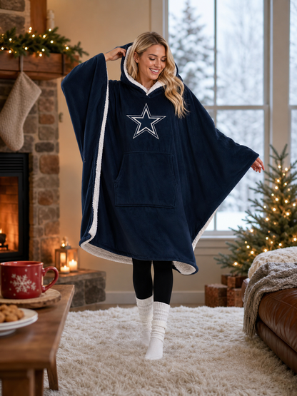 🌸🔥New Arrival🛌Wearable Hooded Blanket with Logo Patch, 60" x 80"🧶