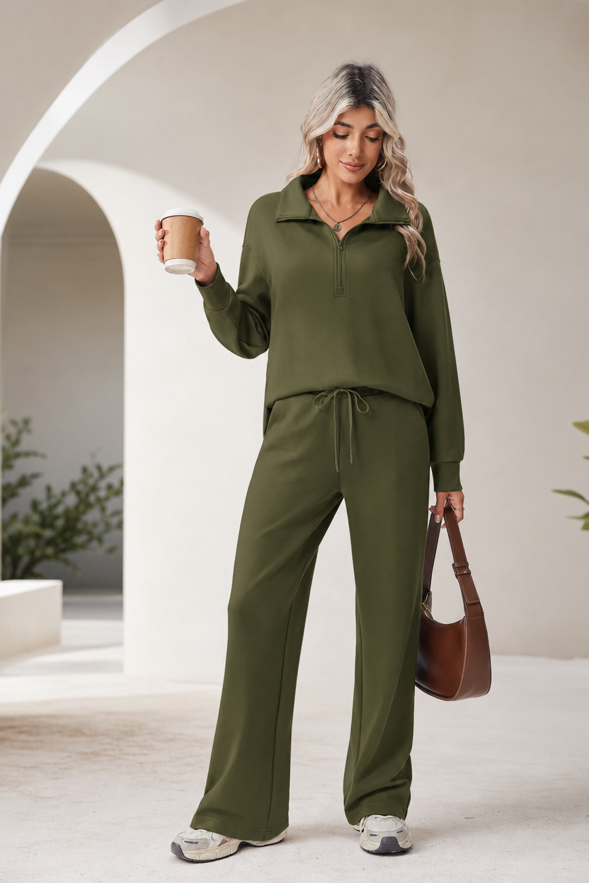 🌸🌸SALE！2-Piece Half Zip Tracksuit Set ✨