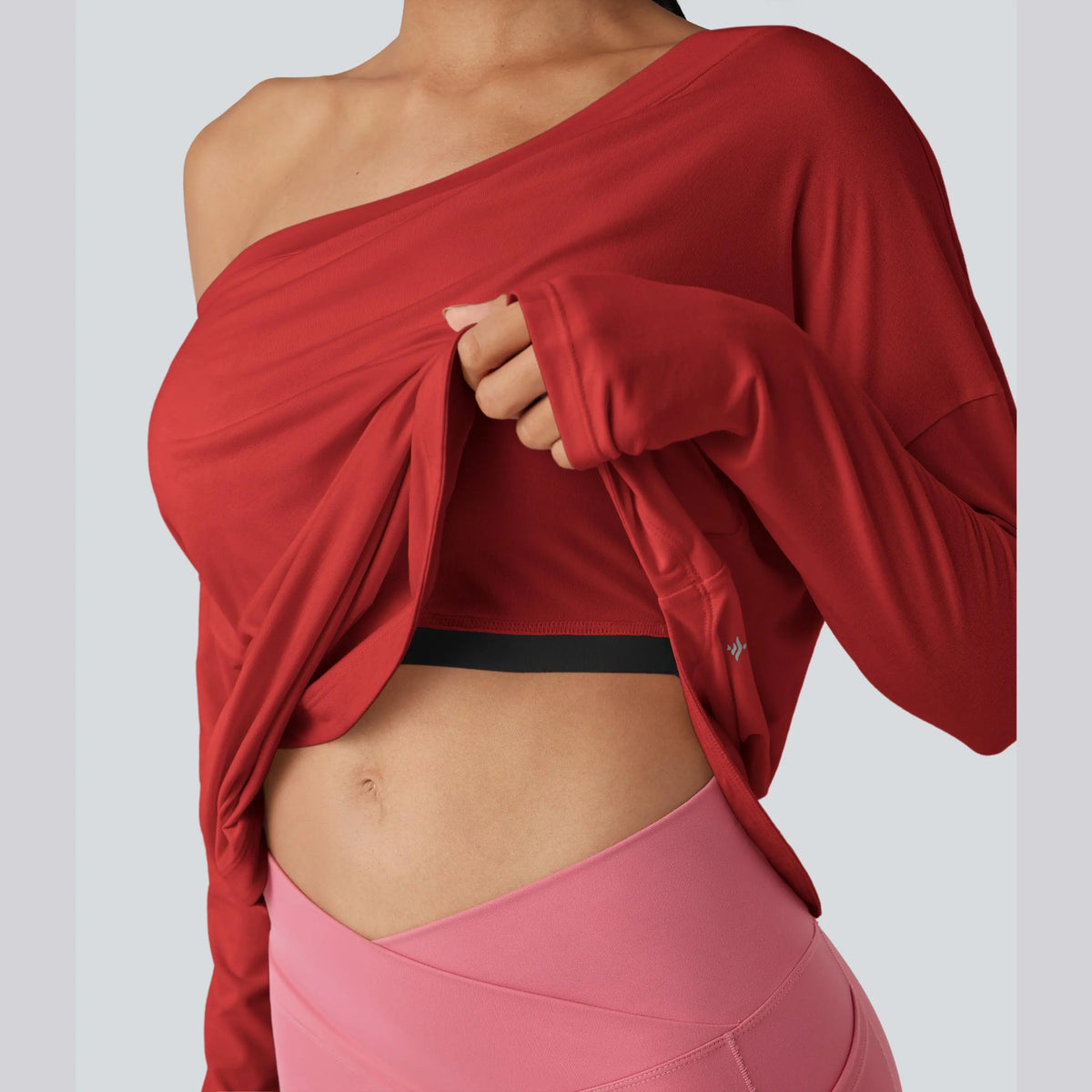 Hot Deal！🤍 One Shoulder Yoga Top with Built-in Bra ✨