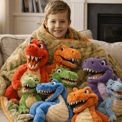 3D Dinosaur Sensory Blanket | Soft Cozy Kids Comfort Blanket