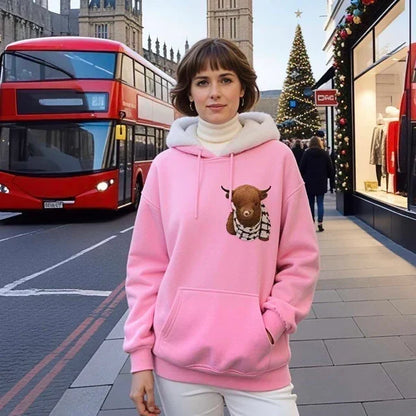 Women's Cute Cow Graphic Sweatshirt | Cozy Casual Crewneck Pullover