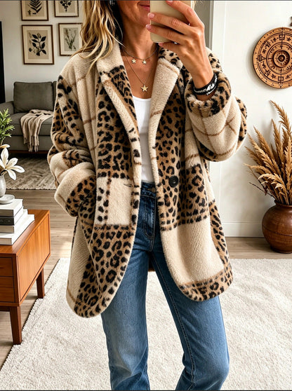 🤲LAST DAY SAVE 49%✨ Cozy Plaid Fleece Coat – Bold Color, Effortless Style