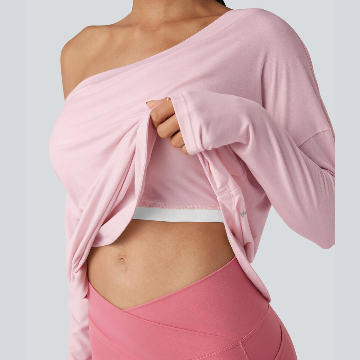 Hot Deal！🤍 One Shoulder Yoga Top with Built-in Bra ✨