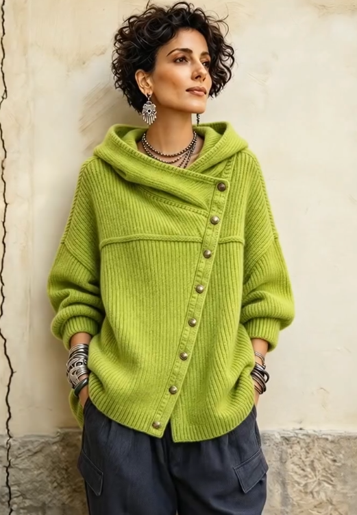 🤲LAST DAY SAVE 49% ⏰Women's Oversized Hooded Knit Jacket Fall Casual Sweater Coat