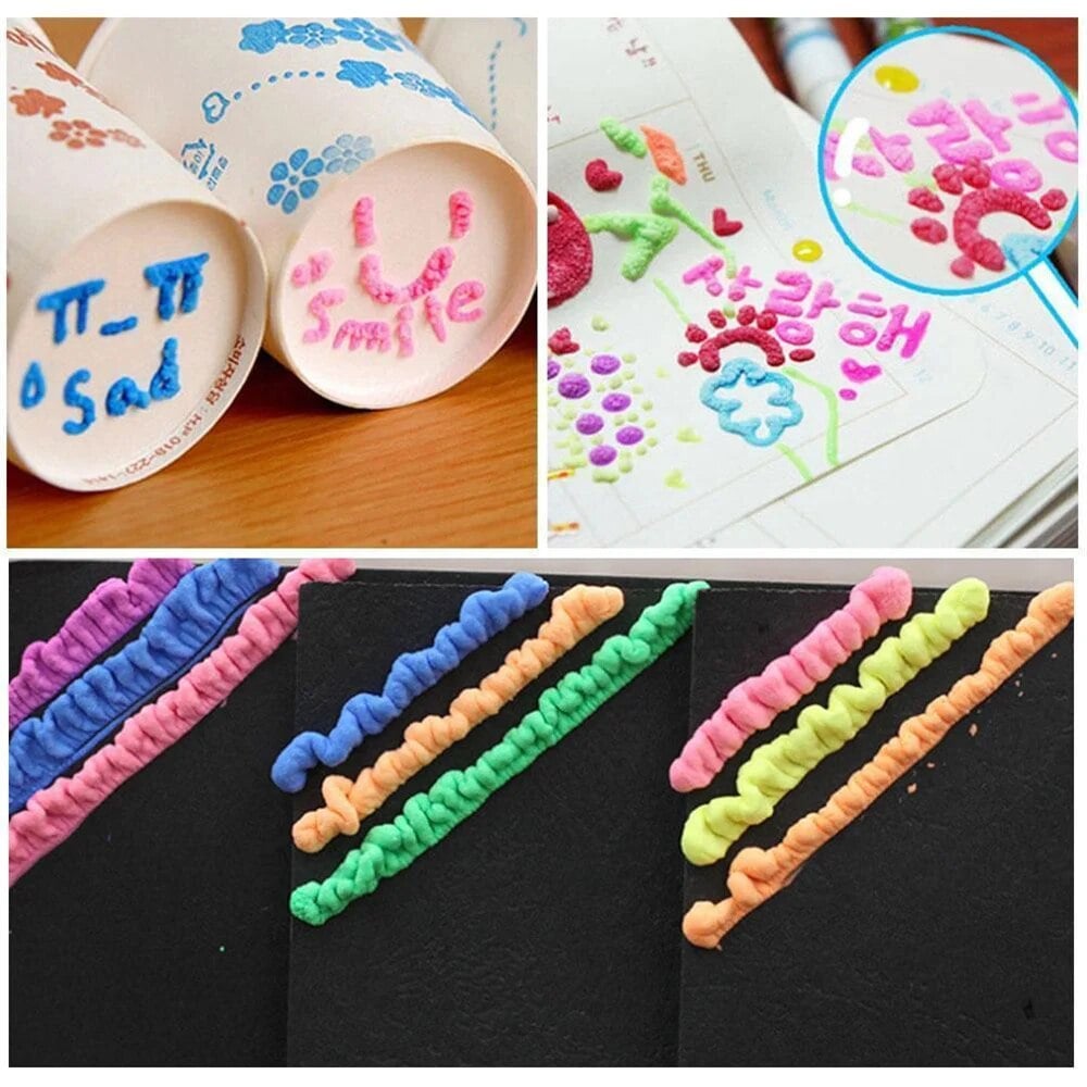 🌸🌸🖍️ Christmas Hot Sale 50% OFF🎁Magic Puffy Bubble Pens, Heat Activated Popcorn Pens DIY 3D Art Marker for Kids Crafts