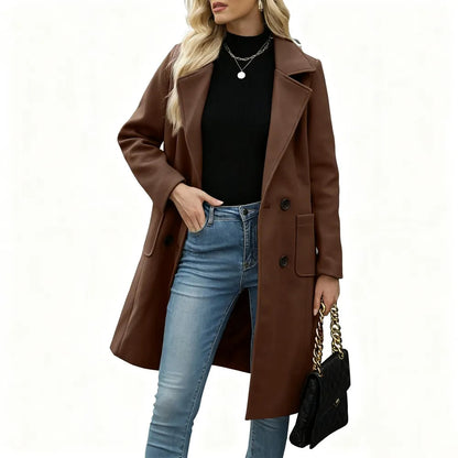 🤲Women's Winter Wool Blend Camel Mid-Long Coat
