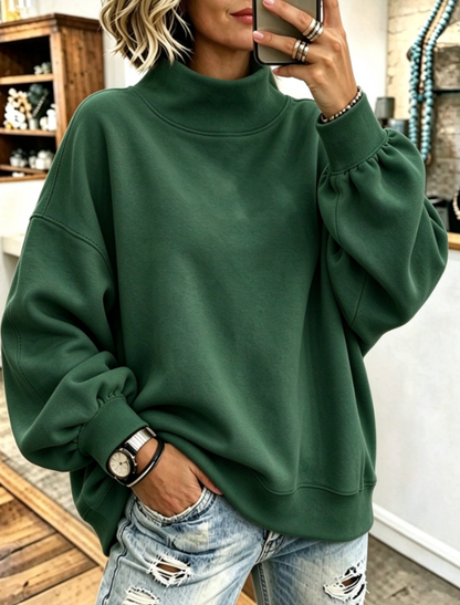🤲LAST DAY SAVE 49% ⏰Cozy Pink High-neck Oversized Sweatshirt