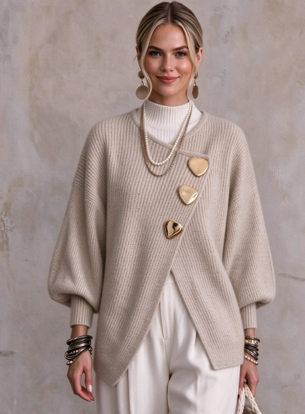 🤲LAST DAY SAVE 49% ⏰Elegant Button Front Knit Cardigan Sweater