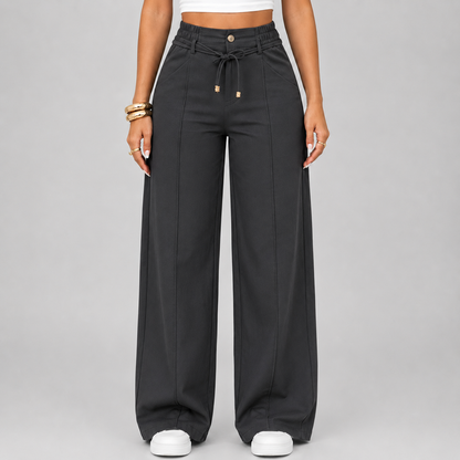 🤲⚡New Summer Drawstring High Waist Wide Leg Pants