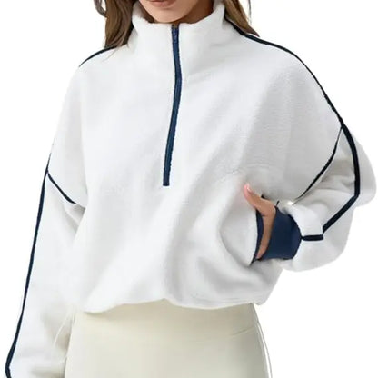💥Women's Half-Zip Sherpa Pullover - Cozy Fleece Long Sleeve Sweatshirt