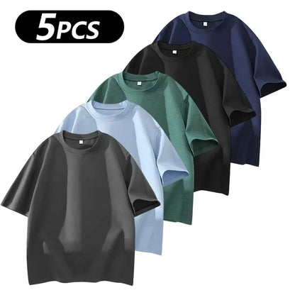Men's 5-Pack Cotton Crew Neck T-Shirts | Soft Casual Basic Tees