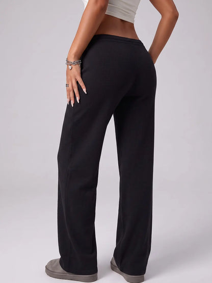 💥Limited Time Offer | Women's Low-Rise Flare Sweatpants - Soft Stretch Drawstring Y2K Pants