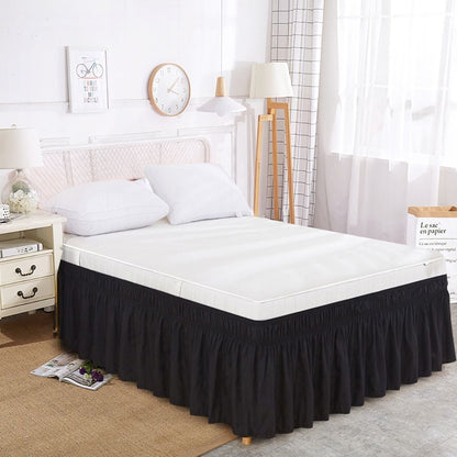Adjustable Ruffle Bed Skirt – Easy Wrap-Around Elastic Design