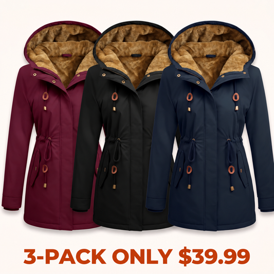 🤲Women's Fleece Parka Jacket, Hooded, Long Warm