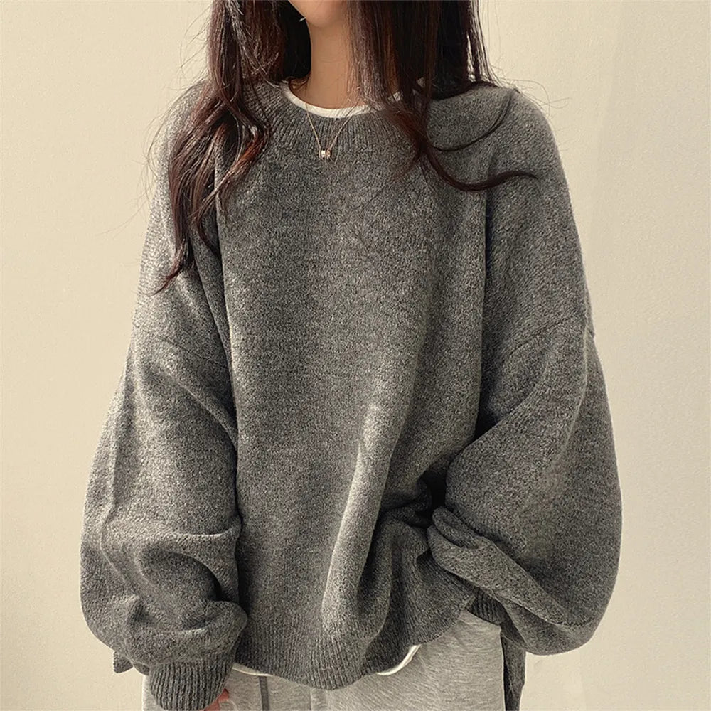 🤲Women's Drop Shoulder Split Hem Sweater