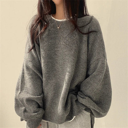🤲Women's Drop Shoulder Split Hem Sweater