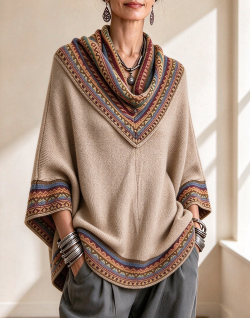 🤲LAST DAY SAVE 49% ⏰Boho Cozy Mustard Yellow Oversized Raped Cowl Knit Top