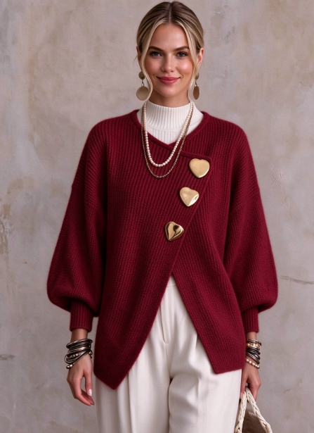 🤲LAST DAY SAVE 49% ⏰Elegant Button Front Knit Cardigan Sweater