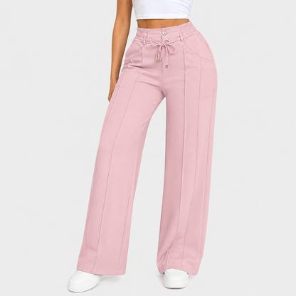 🤲⚡New Summer Drawstring High Waist Wide Leg Pants