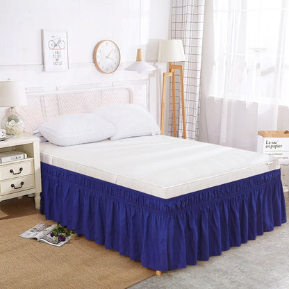 Adjustable Ruffle Bed Skirt – Easy Wrap-Around Elastic Design