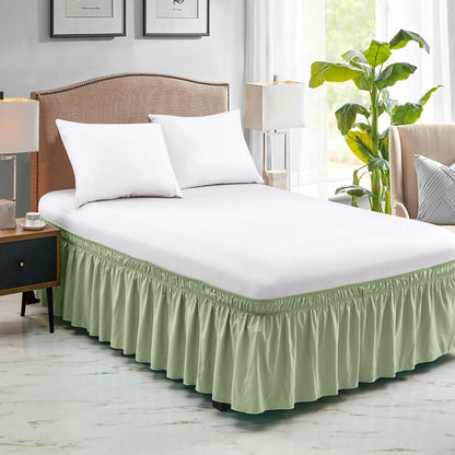 Adjustable Ruffle Bed Skirt – Easy Wrap-Around Elastic Design
