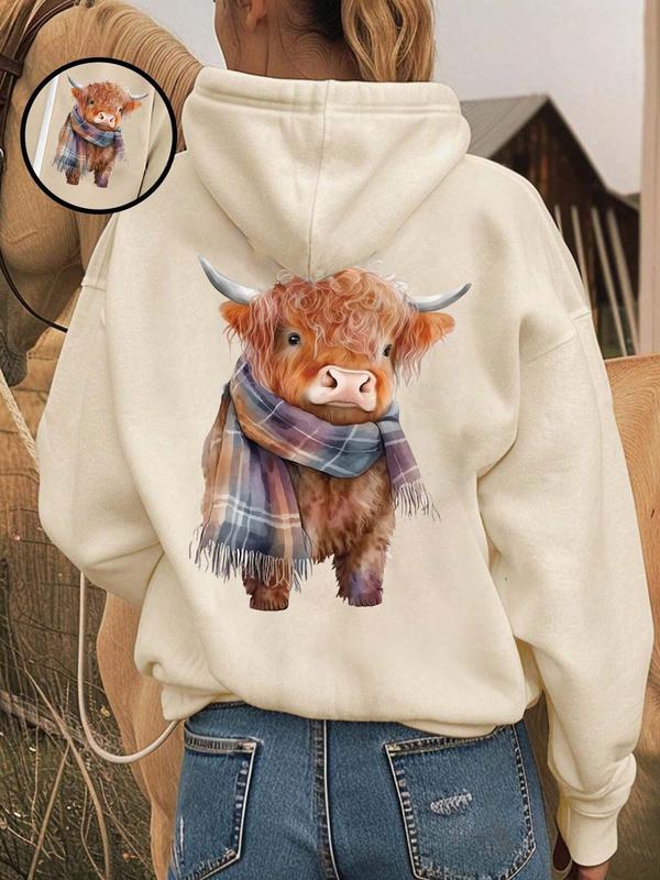 Women's Cute Cow Graphic Sweatshirt | Cozy Casual Crewneck Pullover