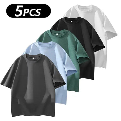 Men's 5-Pack Cotton Crew Neck T-Shirts | Soft Casual Basic Tees