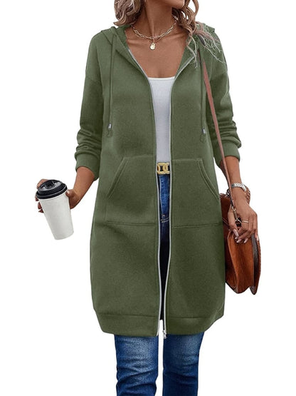Women's Zip-Up Fleece Hoodie | Cozy Casual Hooded Sweatshirt Jacket