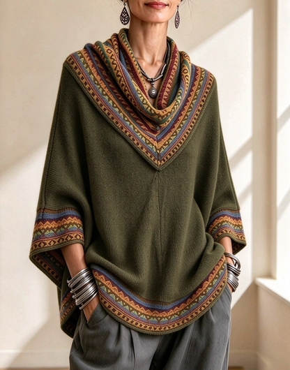 🤲LAST DAY SAVE 49% ⏰Boho Cozy Mustard Yellow Oversized Raped Cowl Knit Top