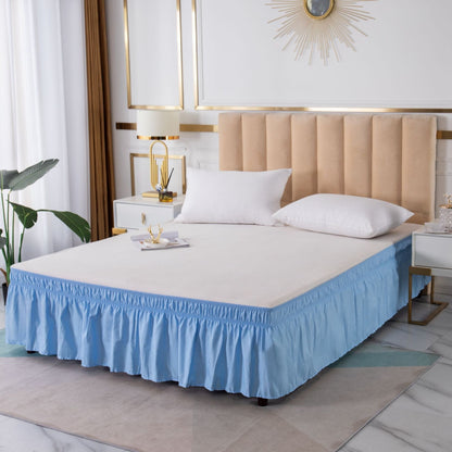 Adjustable Ruffle Bed Skirt – Easy Wrap-Around Elastic Design