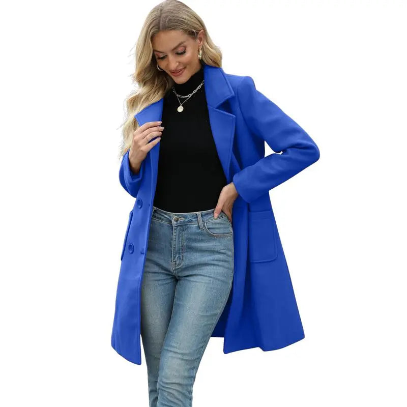 🤲Women's Winter Wool Blend Camel Mid-Long Coat