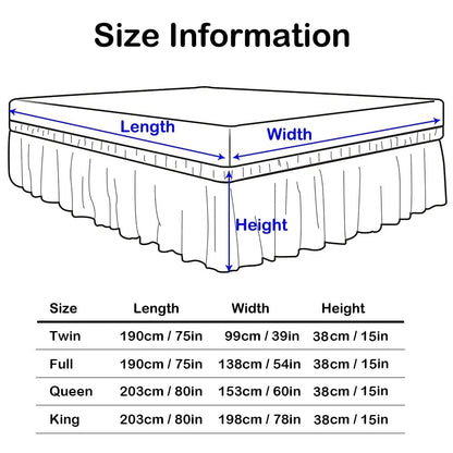 Adjustable Ruffle Bed Skirt – Easy Wrap-Around Elastic Design