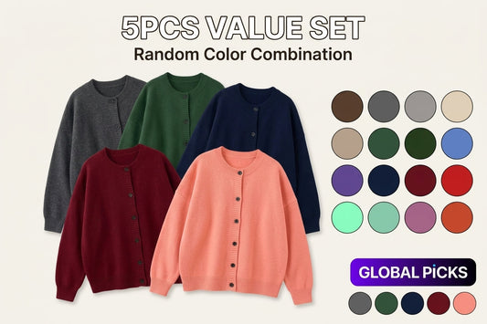 💥Limited-Time Deals💥 5-Piece Women's Casual Knit Cardigan Set — All-Season Style