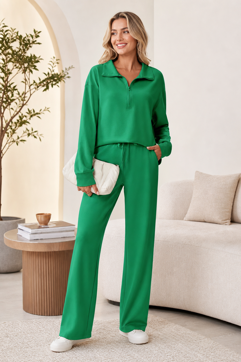 🌸🌸SALE！2-Piece Half Zip Tracksuit Set ✨