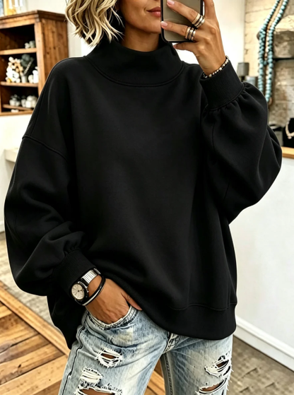 🤲LAST DAY SAVE 49% ⏰Cozy Pink High-neck Oversized Sweatshirt