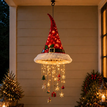Lighted Santa Hat Hanging Decoration – Christmas LED Lights