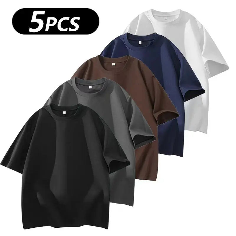 Men's 5-Pack Cotton Crew Neck T-Shirts | Soft Casual Basic Tees