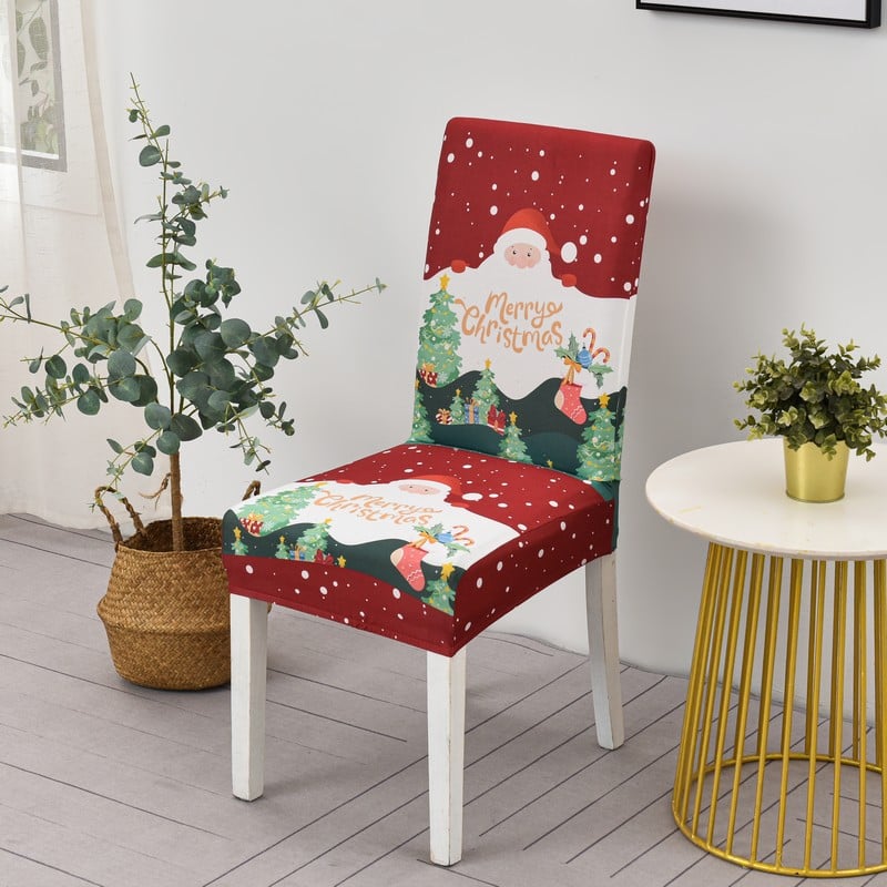 Christmas Dining Chair Covers – Stretch Holiday Chair Slipcovers