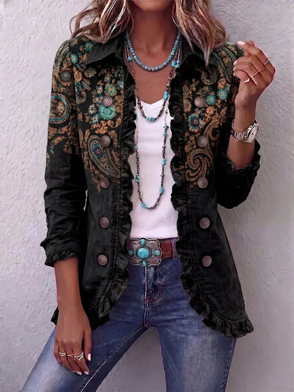 🤲LAST DAY SAVE 49% ⏰Bohemian Paisley Ruffle Jacket