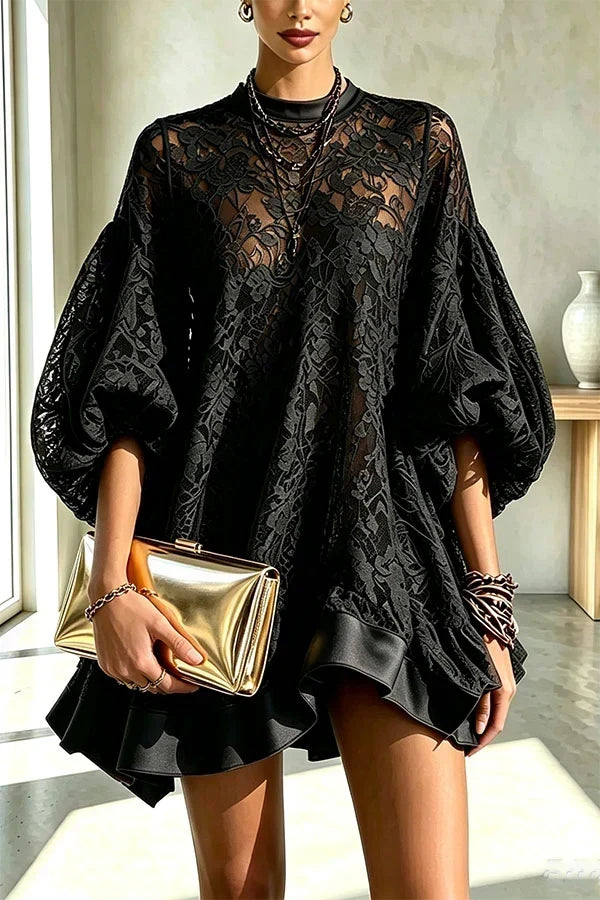 🤲LAST DAY SAVE 49% ⏰Stylish And Elegant Floral Lace Loose Mini Dress