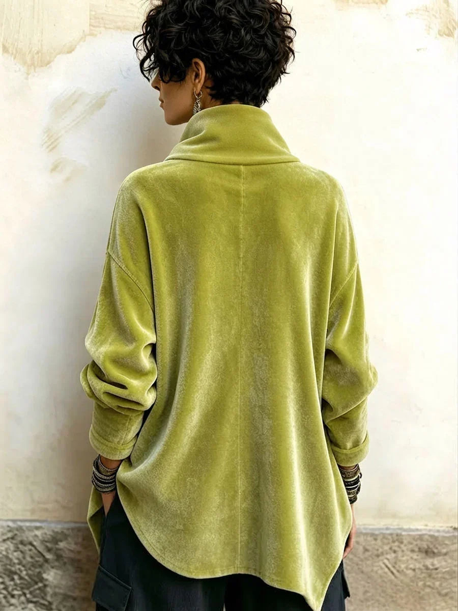 🤲LAST DAY SAVE 49% 🌸Women's Vintage Paisley Velvet Cowl Neck Top
