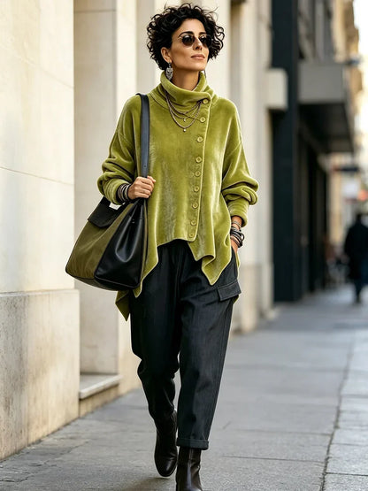 🤲LAST DAY SAVE 49% 🌸 Paisley Velvet Button-Up Top – Luxe, Flattering & Effortlessly Chic