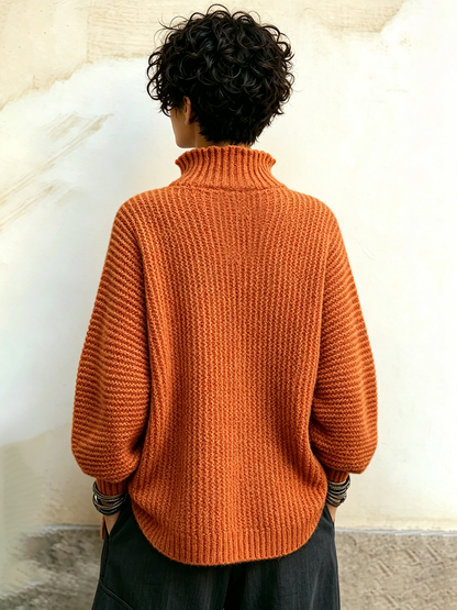 🤲LAST DAY SAVE 49% ⏰Vibrant Ruffled Turtleneck Sweater With Colorful Rainbow Buttons