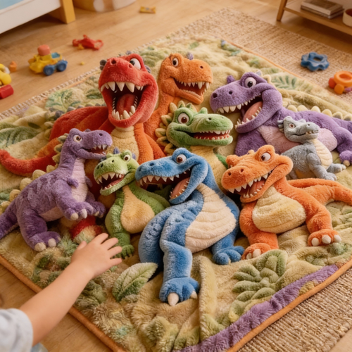 3D Dinosaur Sensory Blanket | Soft Cozy Kids Comfort Blanket