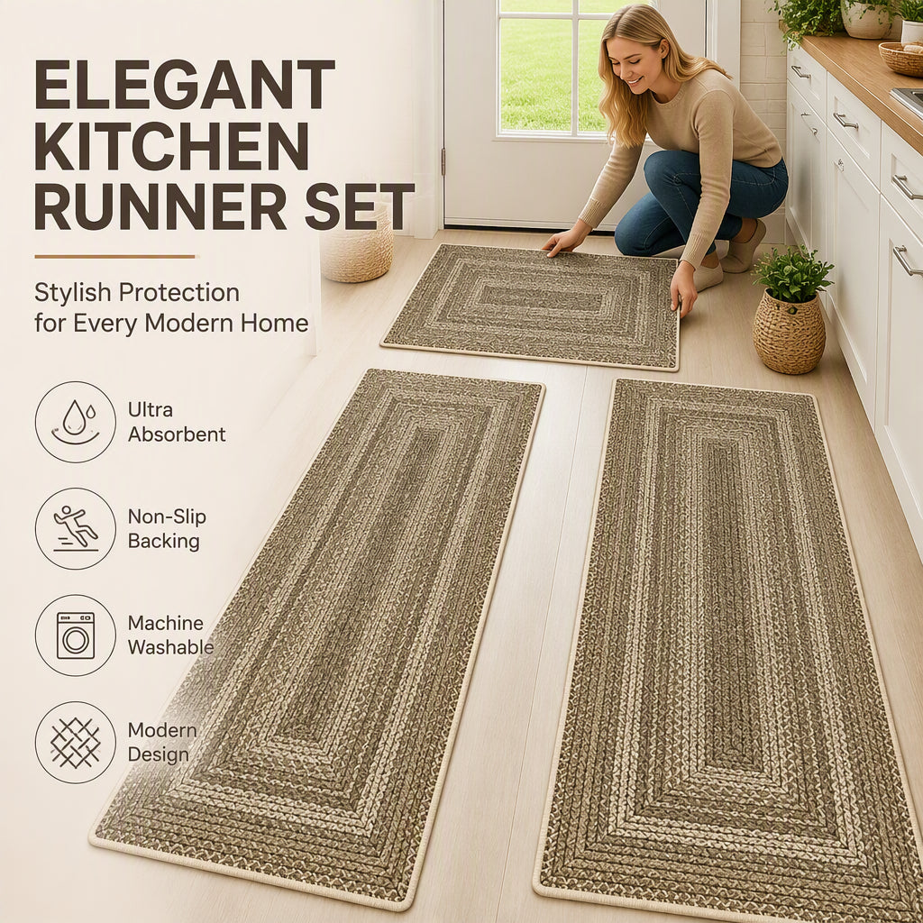 Elegant Non-Slip Kitchen Runner Rug