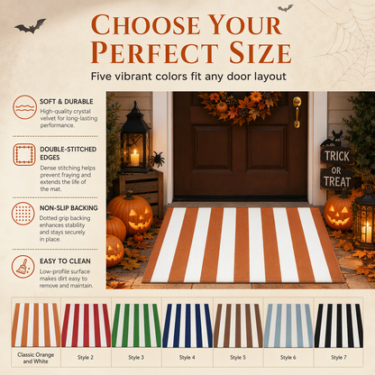 Striped Non-Slip Door Mat | Soft & Durable Entryway Rug
