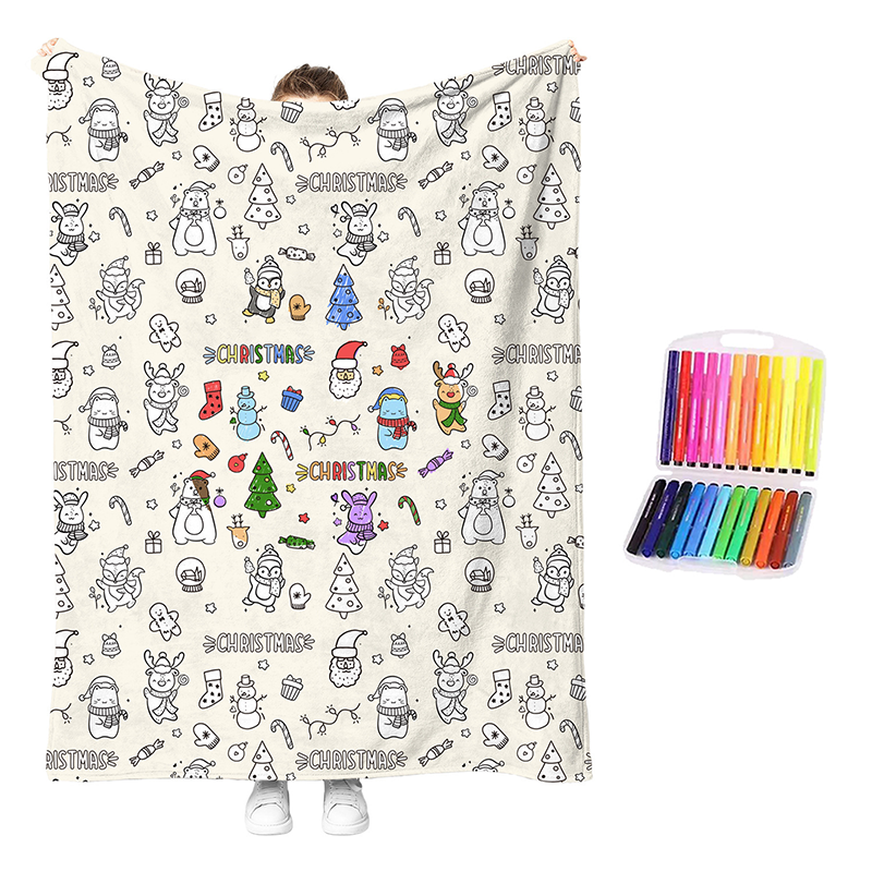 DIY Coloring Blanket Kit | Creative Color-Your-Own Cozy Throw