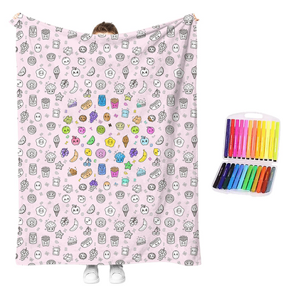 DIY Coloring Blanket Kit | Creative Color-Your-Own Cozy Throw