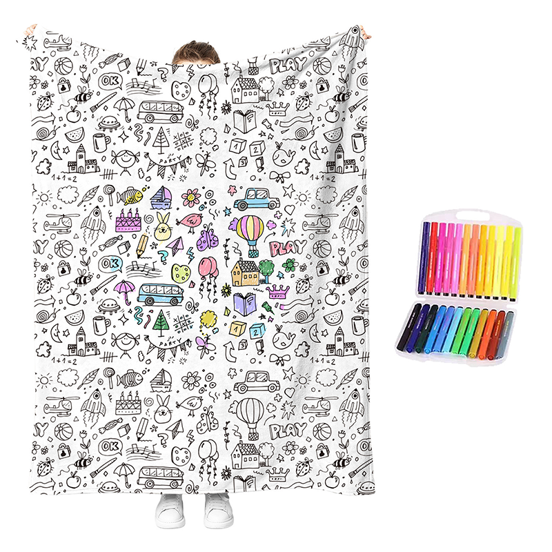 DIY Coloring Blanket Kit | Creative Color-Your-Own Cozy Throw