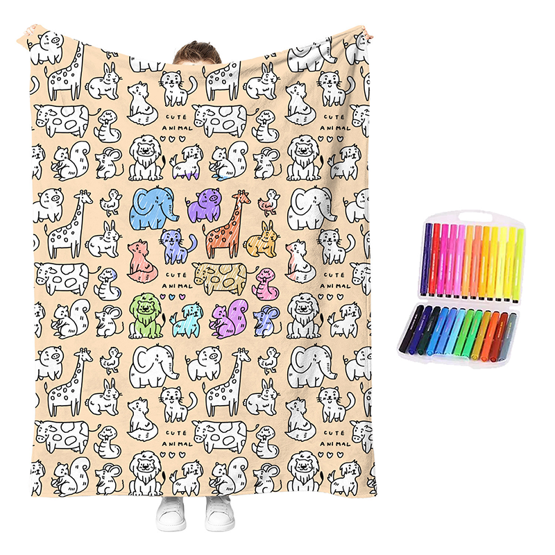DIY Coloring Blanket Kit | Creative Color-Your-Own Cozy Throw
